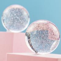China Customized Clear Glitter Ball Shiny Arylic Ball Glitter Powder Resin ball for sale