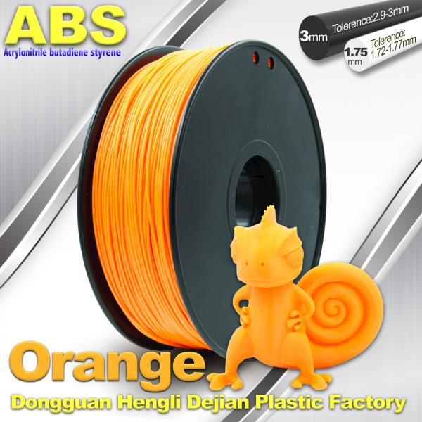 Quality Orange 3D Printing Materials 1.75mm ABS 3D Printer Filament In Roll for sale