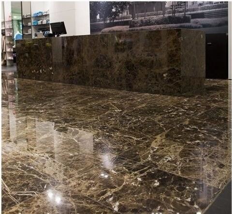 China Marron Emperador Dark Marble Stone Slab , Granite Bathroom Tiles For Floor And Wall factory