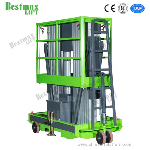 Quality Double Mast Manual Pushing Vertical Lifting Platform For 10m Platform Height for sale