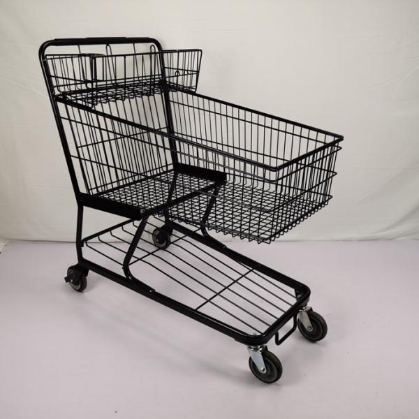 Quality Customized 100L Large Basket Supermarket Shopping Trolley With Handle Small Basket for sale