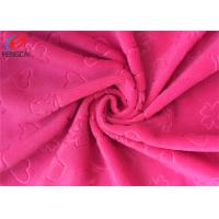 Quality 2mm Pile High Embossed Minky Plush Fabric , Soft Velboa Fabric For Baby Blanket for sale
