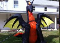 China Halloween Decoration 9 Ft. H Projection Inflatable Fire / Ice Dragon With Wings factory