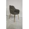 China Vintage Velvet Modern Dining Armchair For Living Room Bedroom Kitchen With Metal Chair Legs Grey factory