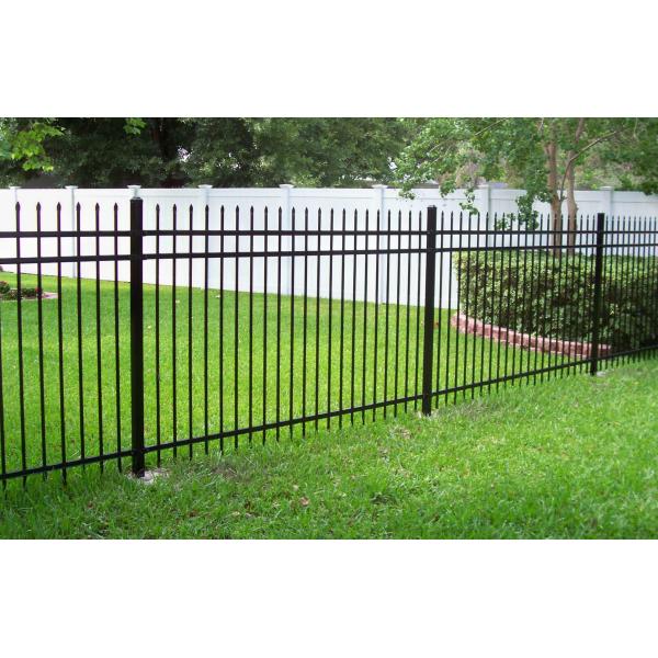 Quality Powder Coated 2 Rail 5 Ft Tall Black Aluminum Fence for sale