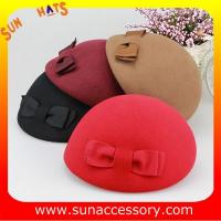 China Hot sale Fashion 100% Australia wool felt ladies beret hats ,Red beret  hats with adjustable band factory