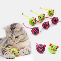 China Nylon String Rope Bell Cat Pet Toys With A Mice Catch Cat Mouse Toy factory