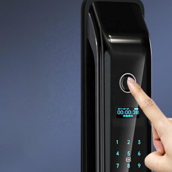 Quality Aluminum Fingerprint Digital Door Lock Keyless Smart Door Lock With Handle for sale