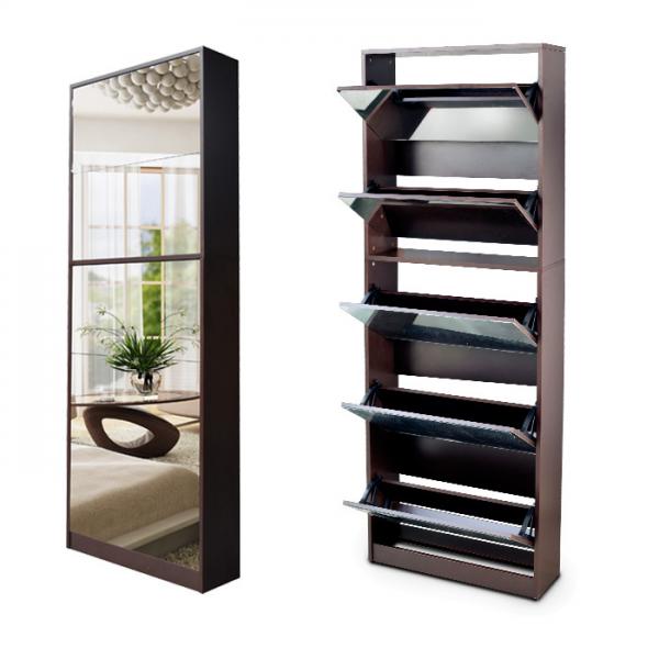 Quality Full Length 27pcs Panels 170cm Mirrored Shoe Cabinet for sale