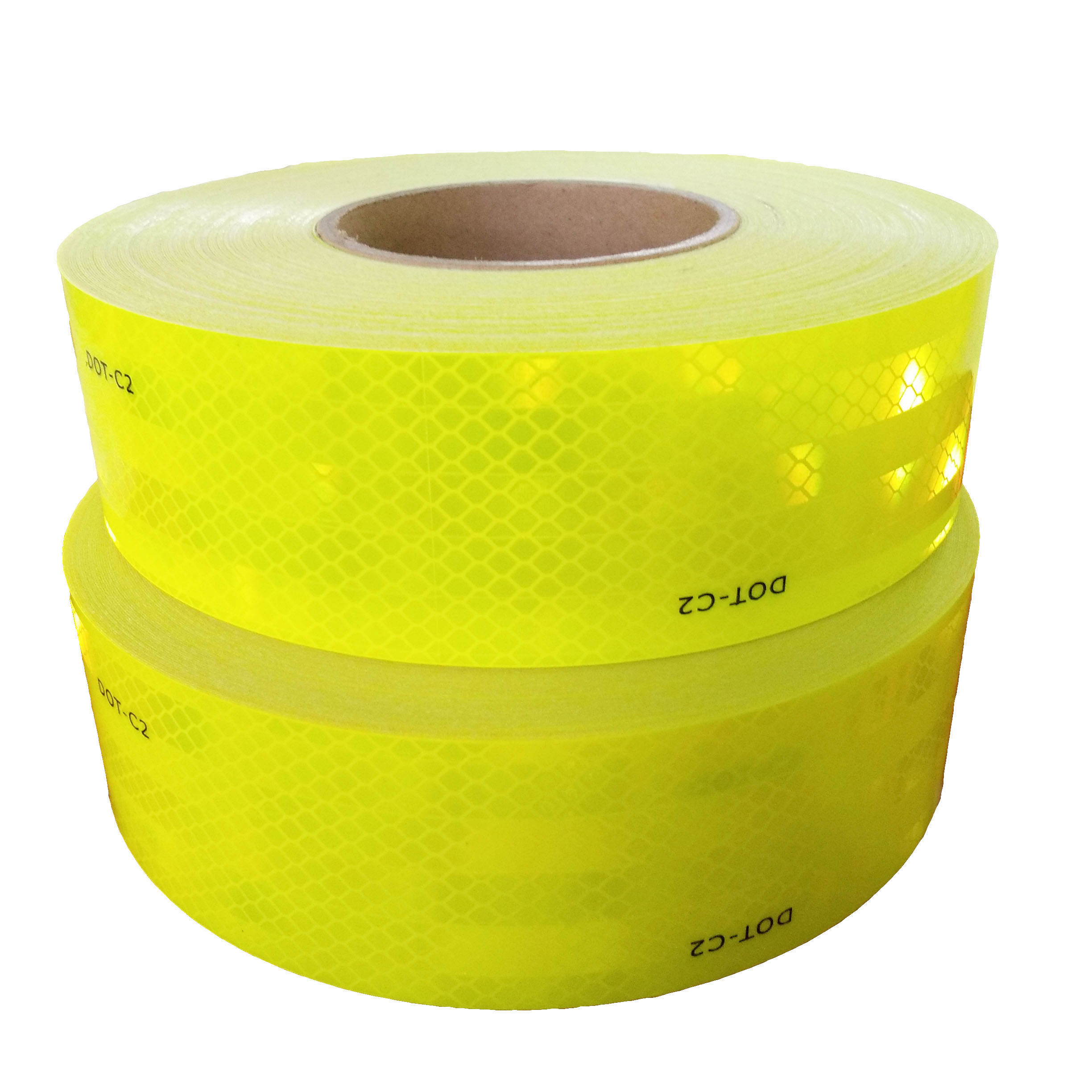 China Reflective Fluorescent Yellow Lime Green High Intensity Diamond Grade Prismatic Reflective Tape For Truck factory