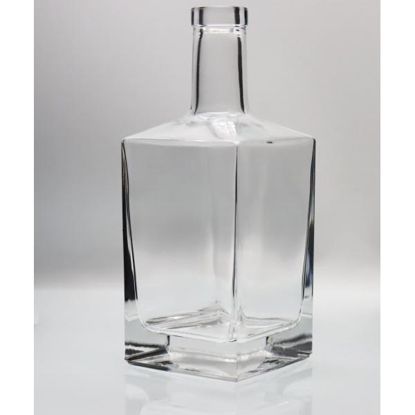 Quality Cylinder Panel Glass Spirit Bottle Square Glass Liquor Bottles 700ml 500ml for sale