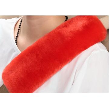 Quality Genuine Soft Sheepskin Seat Belt Cover Comfortable Smooth Wool For Keeping Warm for sale