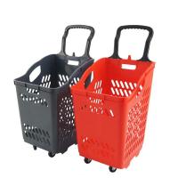 China 70 liter capacity red trolley and shopping basket  retail store  for sale factory
