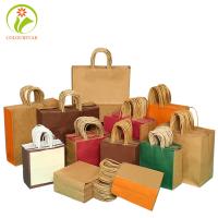 Quality Pantone 157g Kraft Paper Shopping Bag ISO9001 Brown Kraft Paper Bags for sale