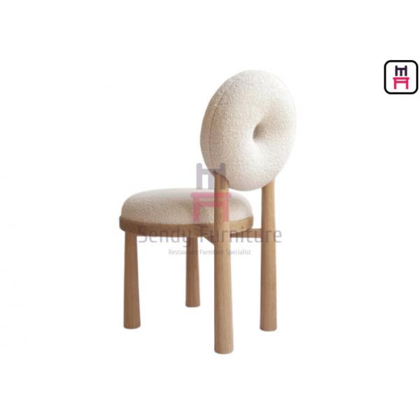 Quality Hollowed-Out Round Back White Velvet Upholstered Restaurant Chair for sale