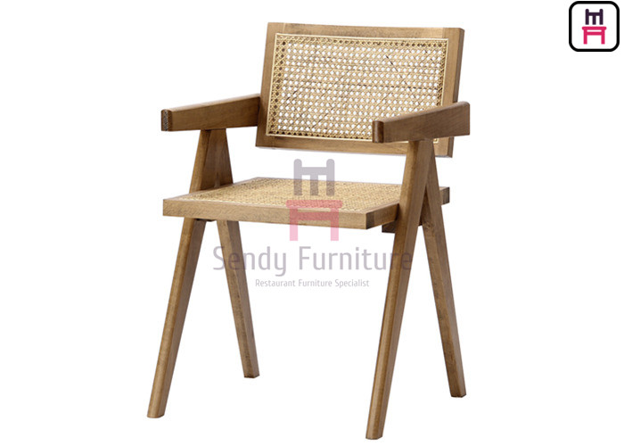 China Southeast Asian Style Hand Made Rattan Dining Chairs Solid Wood Frame Cane Dining Chair factory