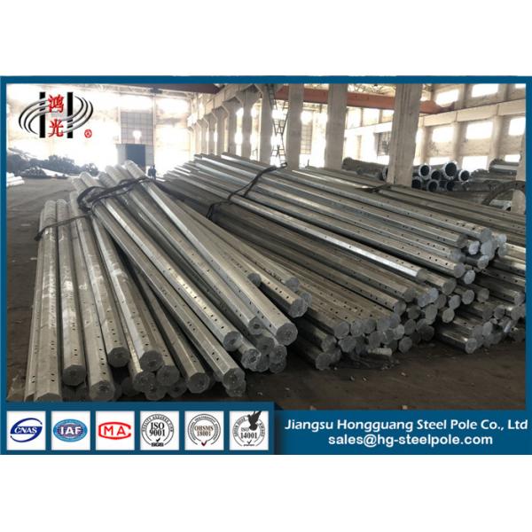 Quality 16m Galvanized Steel Pole With Flange Mode , Power Transmission Poles for sale
