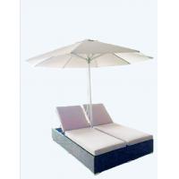 China Luxury indoor chaise lounge modern outdoor lounger dual double chaise lounge with umbrella canopy ---6500 factory
