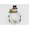 China Ceramic Hand Painted Candle Holders Earthenware Material For Christmas Decoration factory