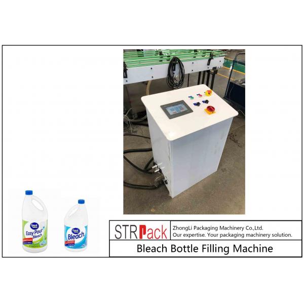 Quality PLC Control 10 Heads Gravity Bottle Filling Machine For 1 - 5L Bleach Cleaner for sale