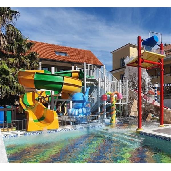Quality Fiberglass Water Splash Pad 5m Height Water Park Bucket Dump Cluster For Spray for sale