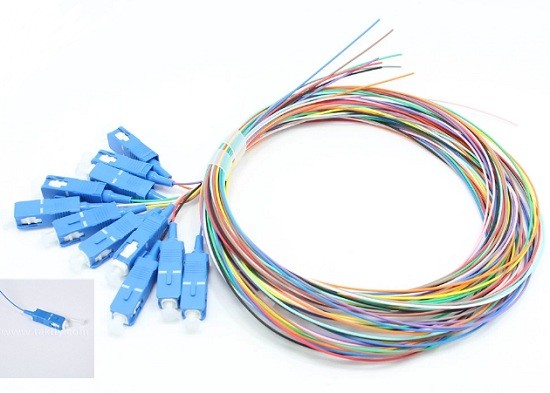 Quality 12 Core OS2 UPC Sc Pigtail Single Mode 0.9mm G657A1 Fiber Optic Pigtail Colour Coded for sale