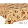China 300GSM Polyester Fabric Tablecloth PVC Sheeting Easy To Clean Clear Plastic Table Cover factory