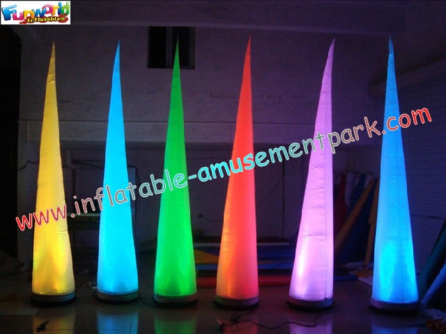 China Inflatable Lighting Decoration Cone with LED changing light use for party, club,event factory