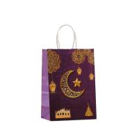 China Gravnre Printing Moon Festival Blessing Hand Length Handle Paper Star Pattern Gift Bag factory