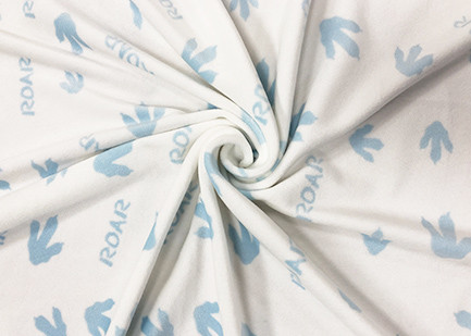 Quality 92 Percent Polyester 8 Percent Spandex Super Soft For Baby Blue Footprints 260GSM for sale