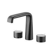China Widespread 3 Hole Two Hand Bathroom Sink Faucet 200mm Width factory