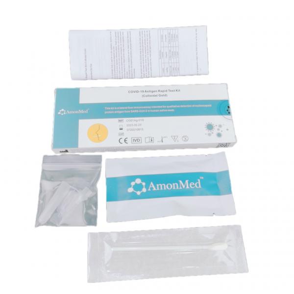 China AmonMed Disposable Saliva Test Kit , SGS Covid-19 Antigen Test Kit for sale
