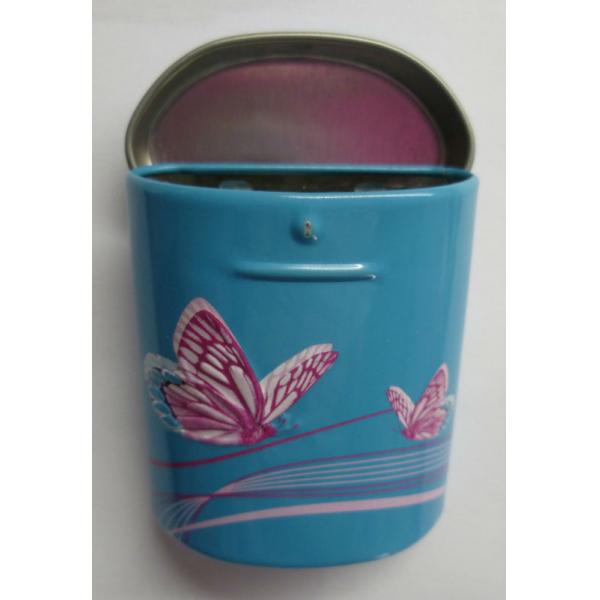 Quality Christmas Soap Cosmetic Packaging Oval Tin Box With Printing And Embossing for sale