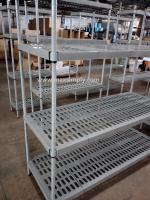 China Carbon Steel Or SUS Upright Material Commercial Wire Shelving , Anti - Microbial Polymer Shelving factory