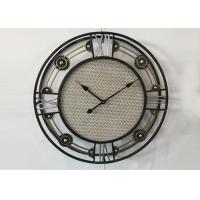 China Handmade Black Round Iron Wire Metal Wall Art Clock for sale