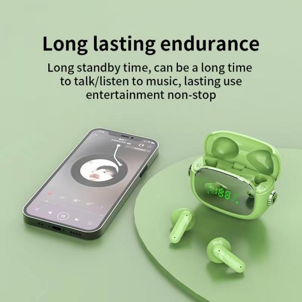 Quality OEM ODM Sports Bluetooth Earphones with Macaron ENC LED Digital Display Mirror for sale