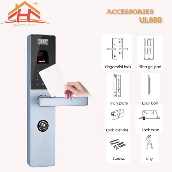 Quality Password RFID Card Door Lock With 500 DPI Fingerprint Pixel FCC Approved for sale