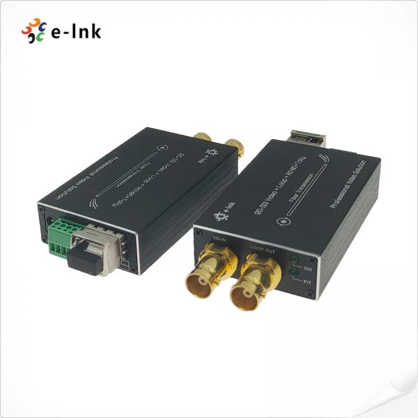Quality 12G SDI To Fiber Converter Non Compression Broadcast Level Transmission With Tally / RS485 for sale
