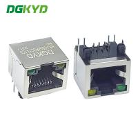 Quality KRJ-56S8P8C1X1GYNL single port RJ45 connector 8P8C with light without filter for sale