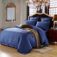 China Dark Blue Home Textile Products Egyptian Cotton Bedding Sets Good Permeability factory