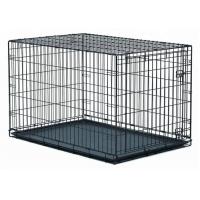 China Collapsible Live Animal Pet Cages with Plastic Tray Iron Kennel Cage Dog Cat Pet Cages factory