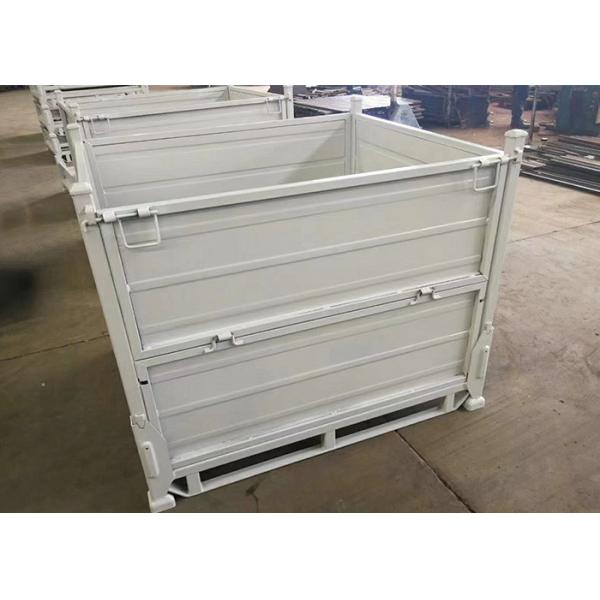 Quality OEM Storage Stillage Box Metal Pallet Container Powder Coated Finish for sale