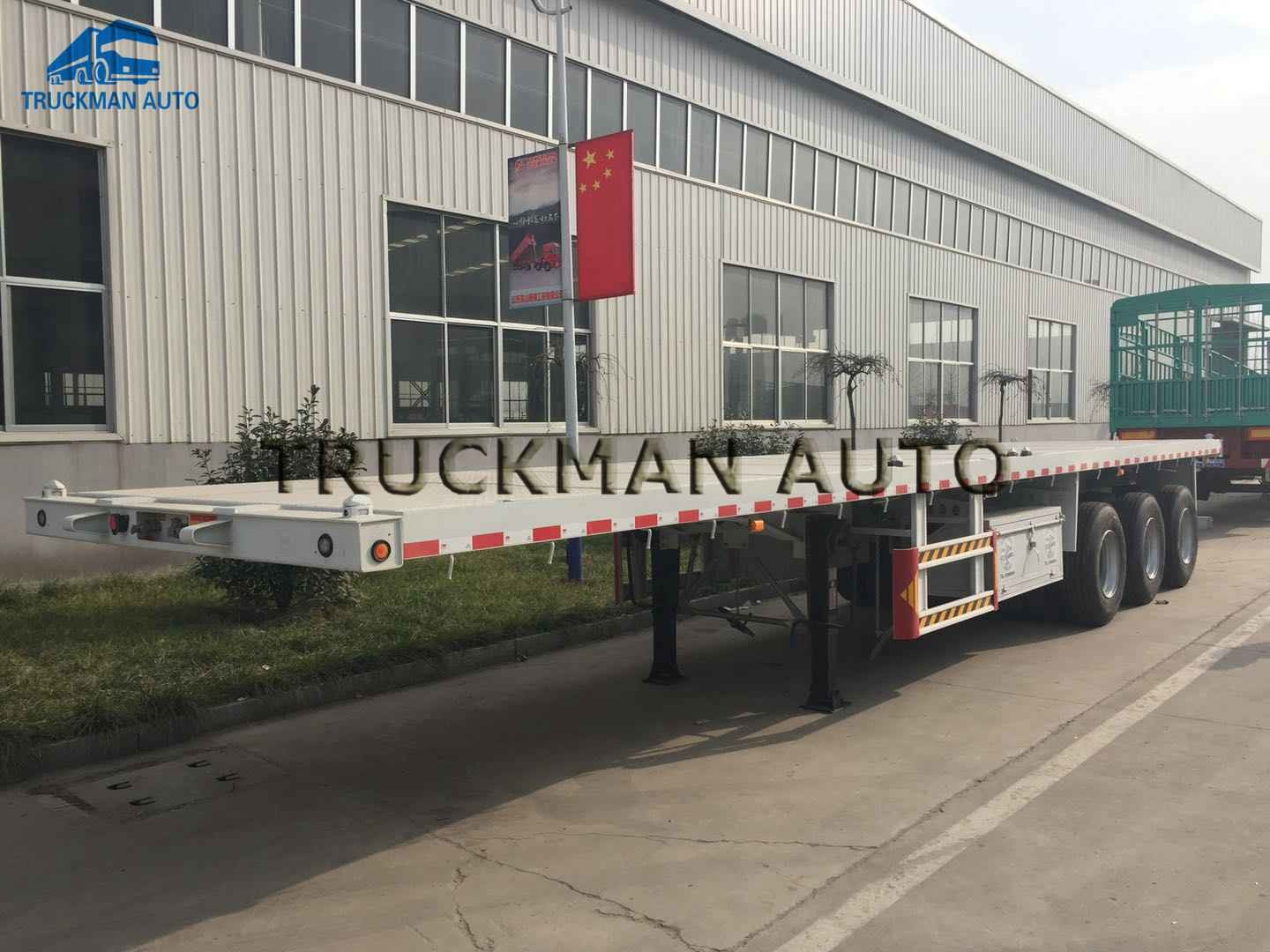 China Mn Steel Flatbed Container Trailer ,  Semi Storage Containers In 60 Tons Loading Capacity factory