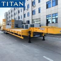 China 3 Axle 60t Lowbed Low Bed Flatbed Trailer Truck Price for Sale factory