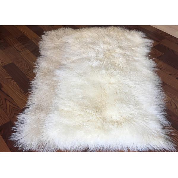 Quality 4' X 6' Tibetan Mongolian Large Rectangular Sheepskin Rug Soft For Bed Covers for sale