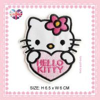 China Hello Kitty Heart Full Embroidered Applique Iron Sew On Patch Badge for sale