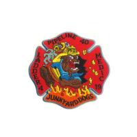 China Firework Logo Patches Uniform Armband Iron On Embroidered Patch Fireman Police Badge factory