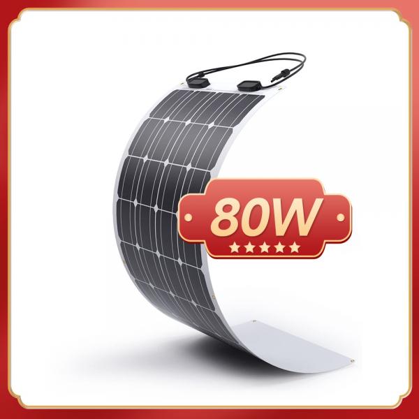 Quality High Efficiency 80W Solar Panel For Pontoon Boat Yachts All Black Grade A for sale