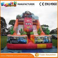 China Colorful 0.55mm PVC Car shape Giant Inflatable Water Slide 1 Year Warranty factory