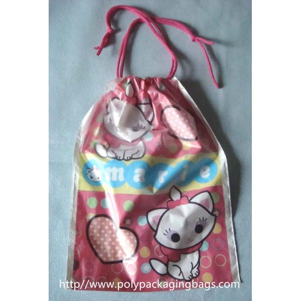 Quality Waterproof Plastic Drawstring Bag , Drawstring Plastic Bag For Wet Towel / for sale